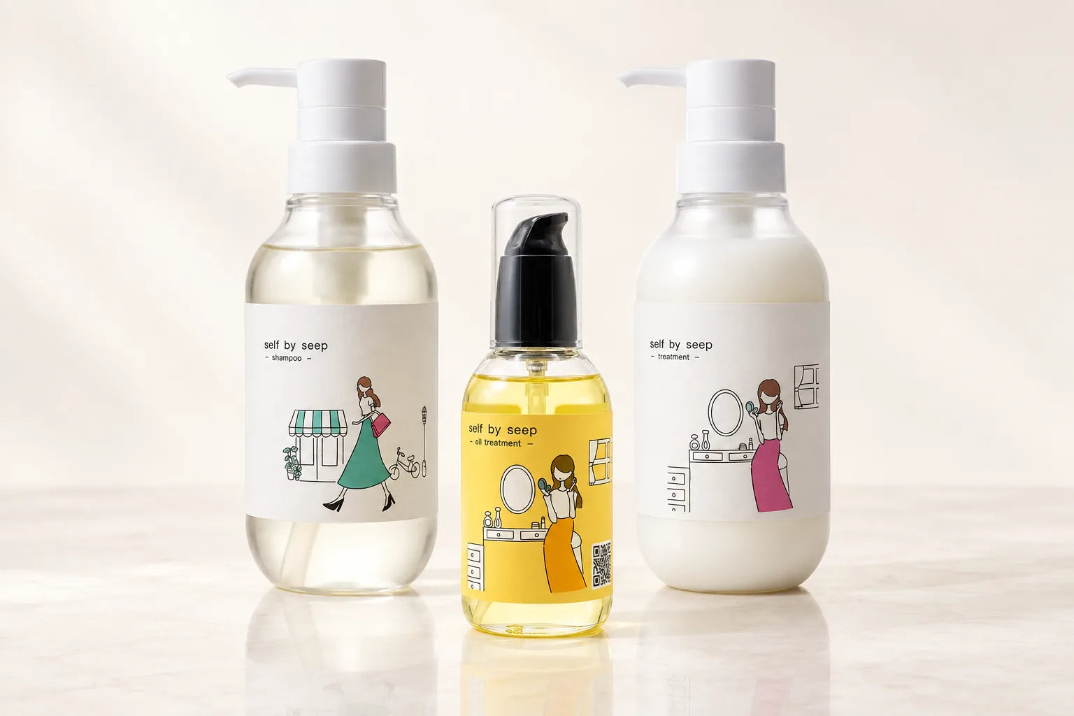 SELF シャンプー、トリートメント、ヘアオイルの3商品